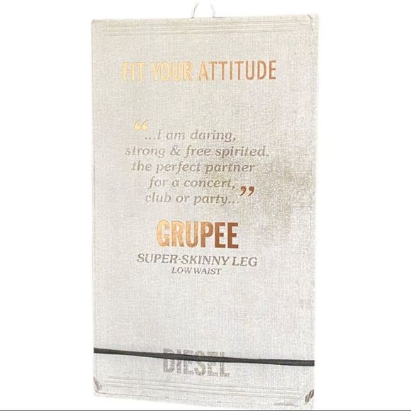 Diesel grupee super skinny black denim jeans size 26x32 nwt - Picture 4 of 10